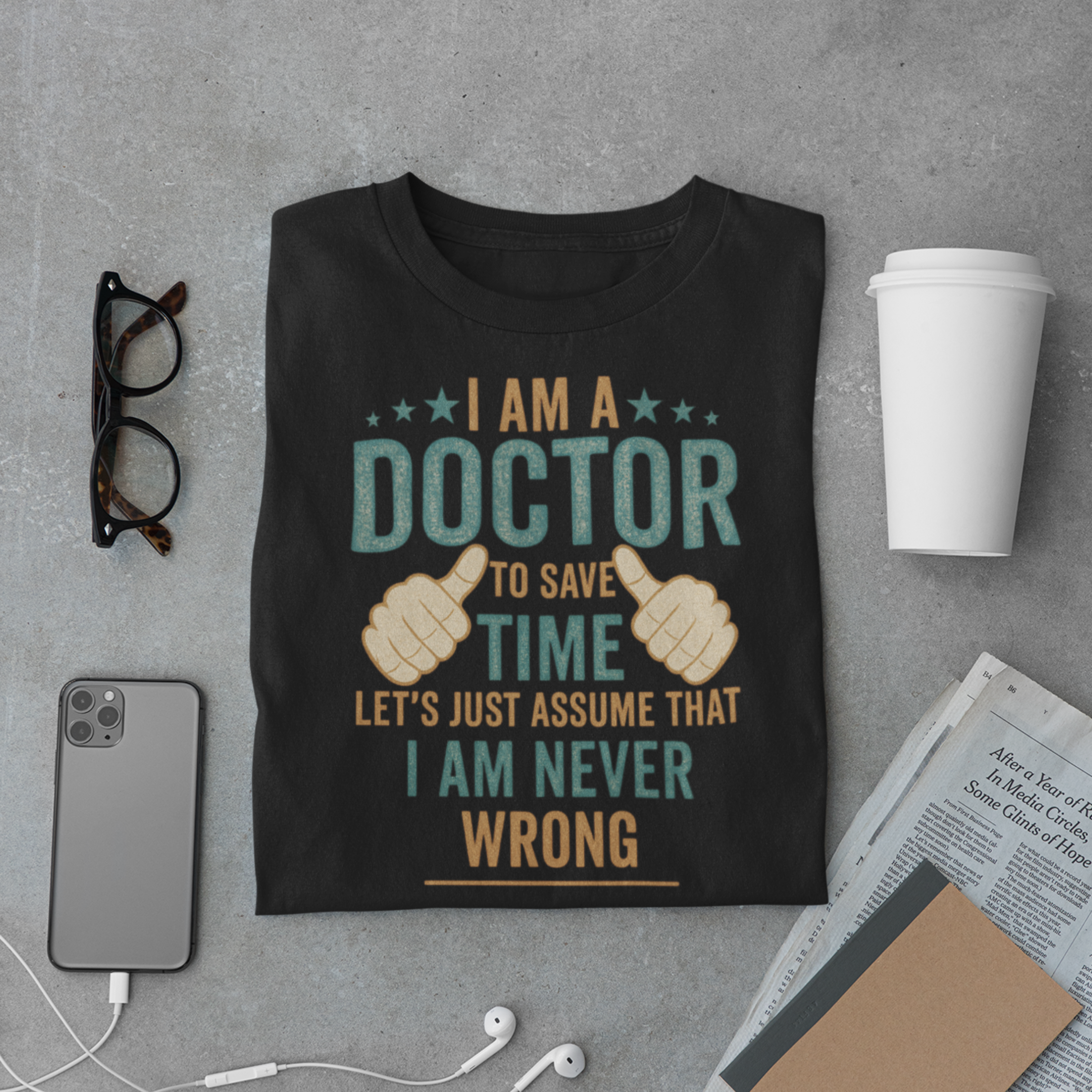 Doctor T-Shirt – I Am Never Wrong Quote