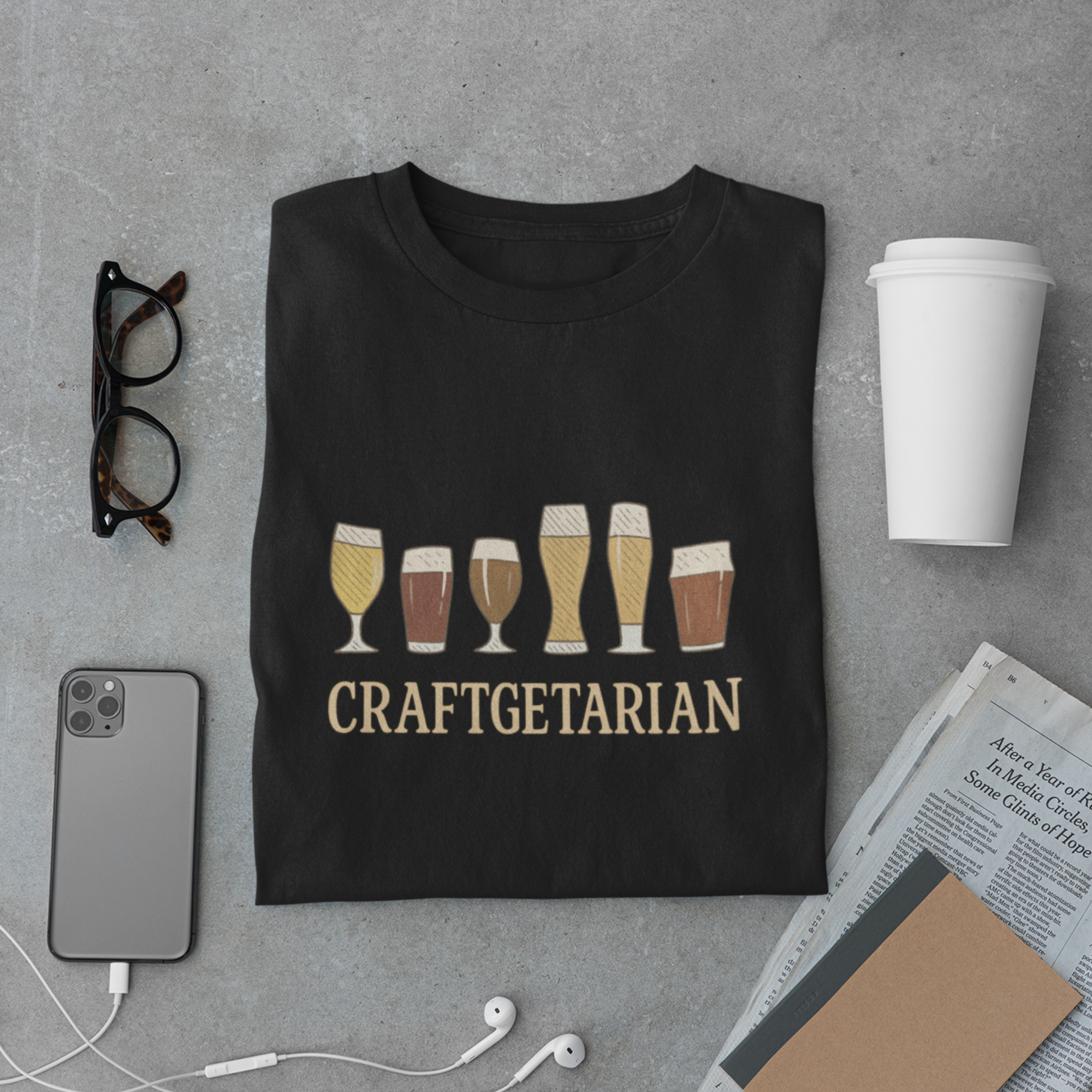 Craftgetarian T-Shirt – Craft Beer Lover Funny Graphic Tee