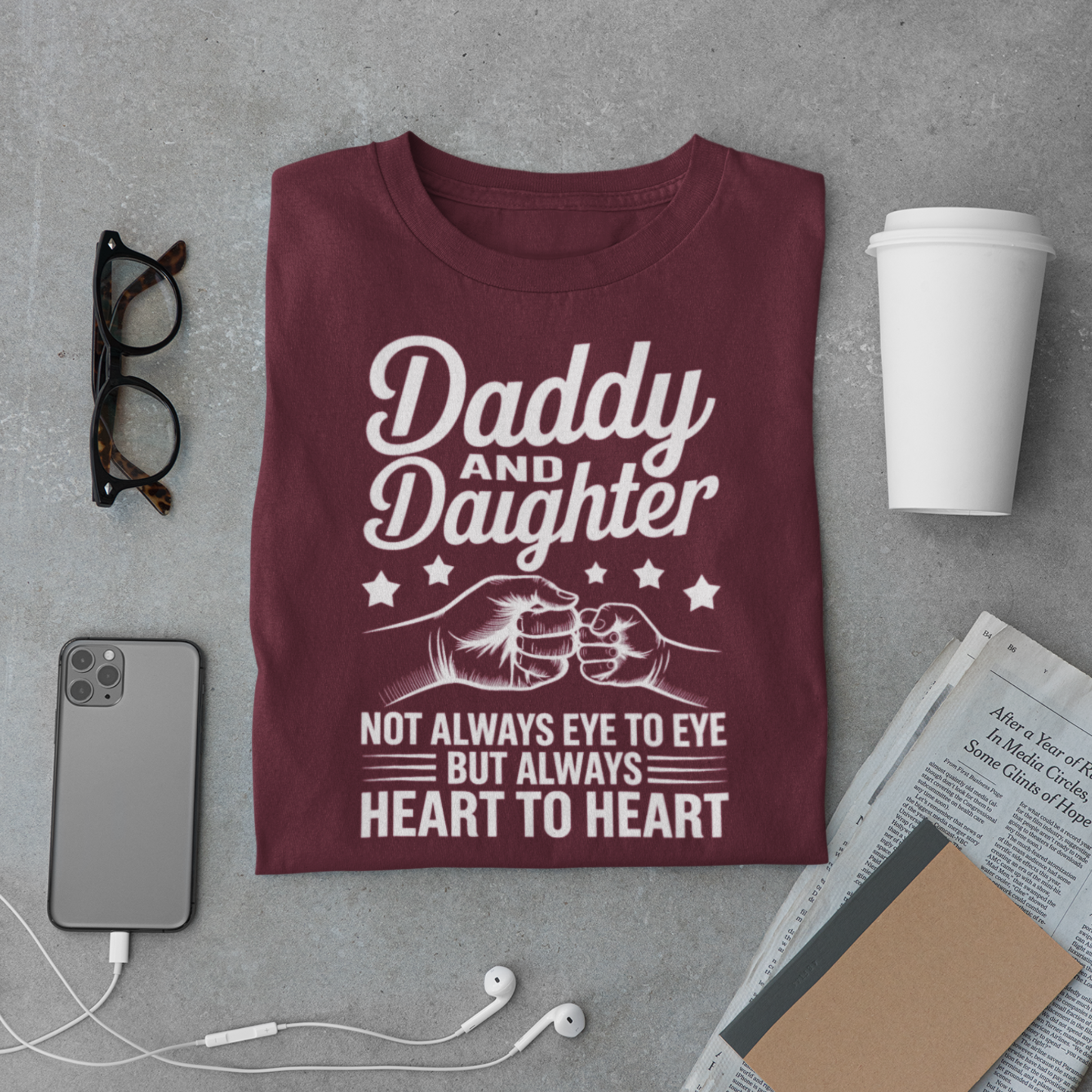 Father & Daughter T-Shirt – Heart to Heart Bond