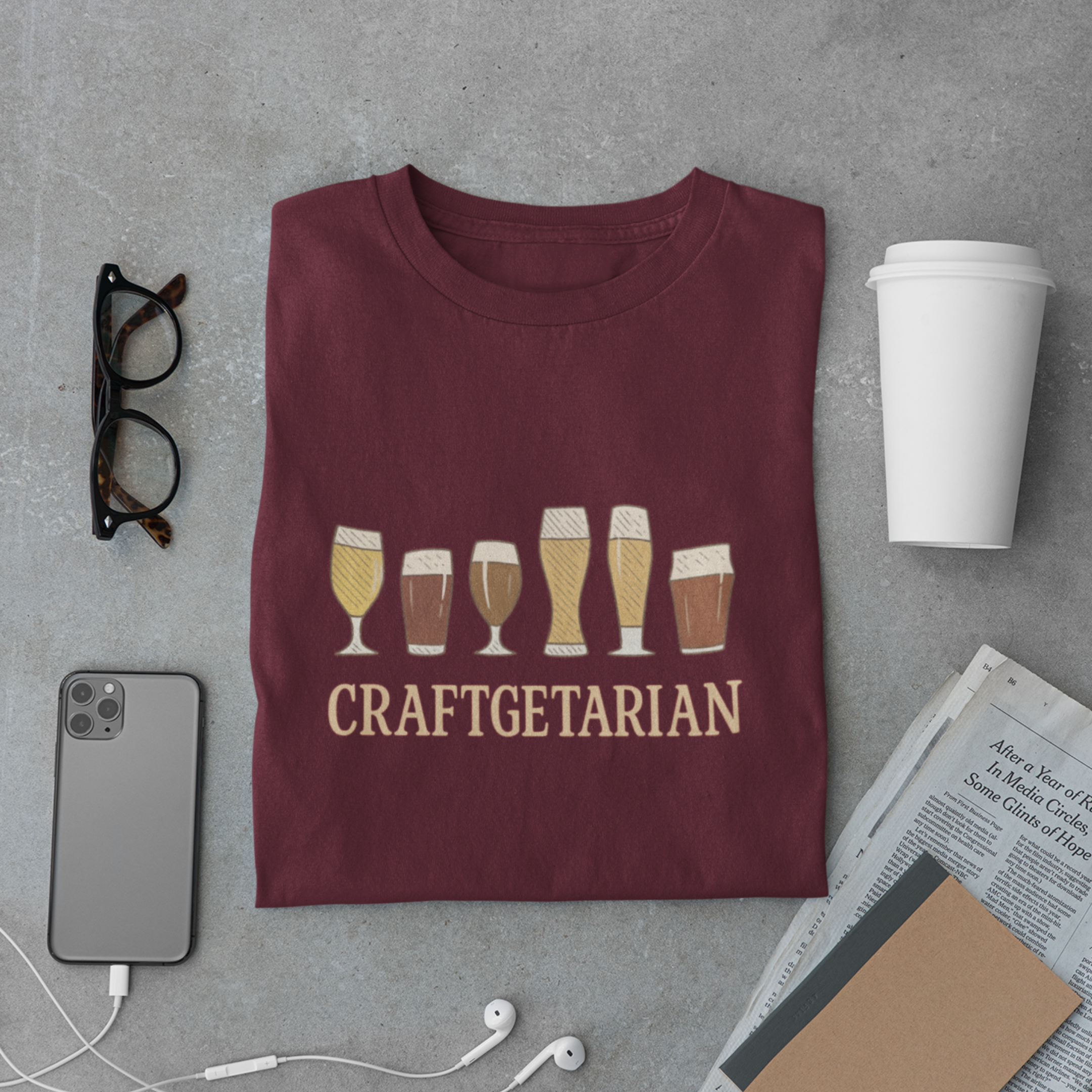 Craftgetarian T-Shirt – Craft Beer Lover Funny Graphic Tee