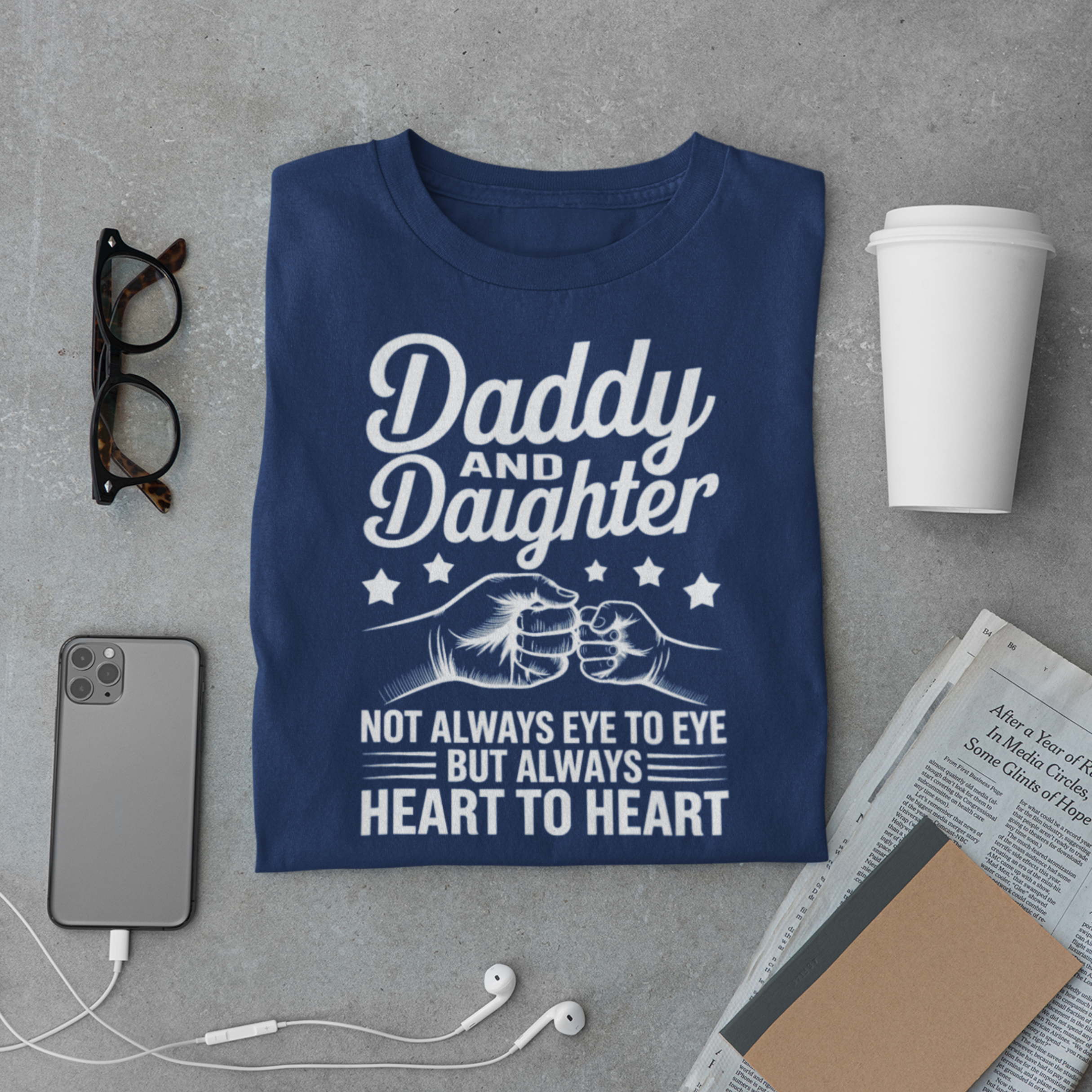 Father & Daughter T-Shirt – Heart to Heart Bond