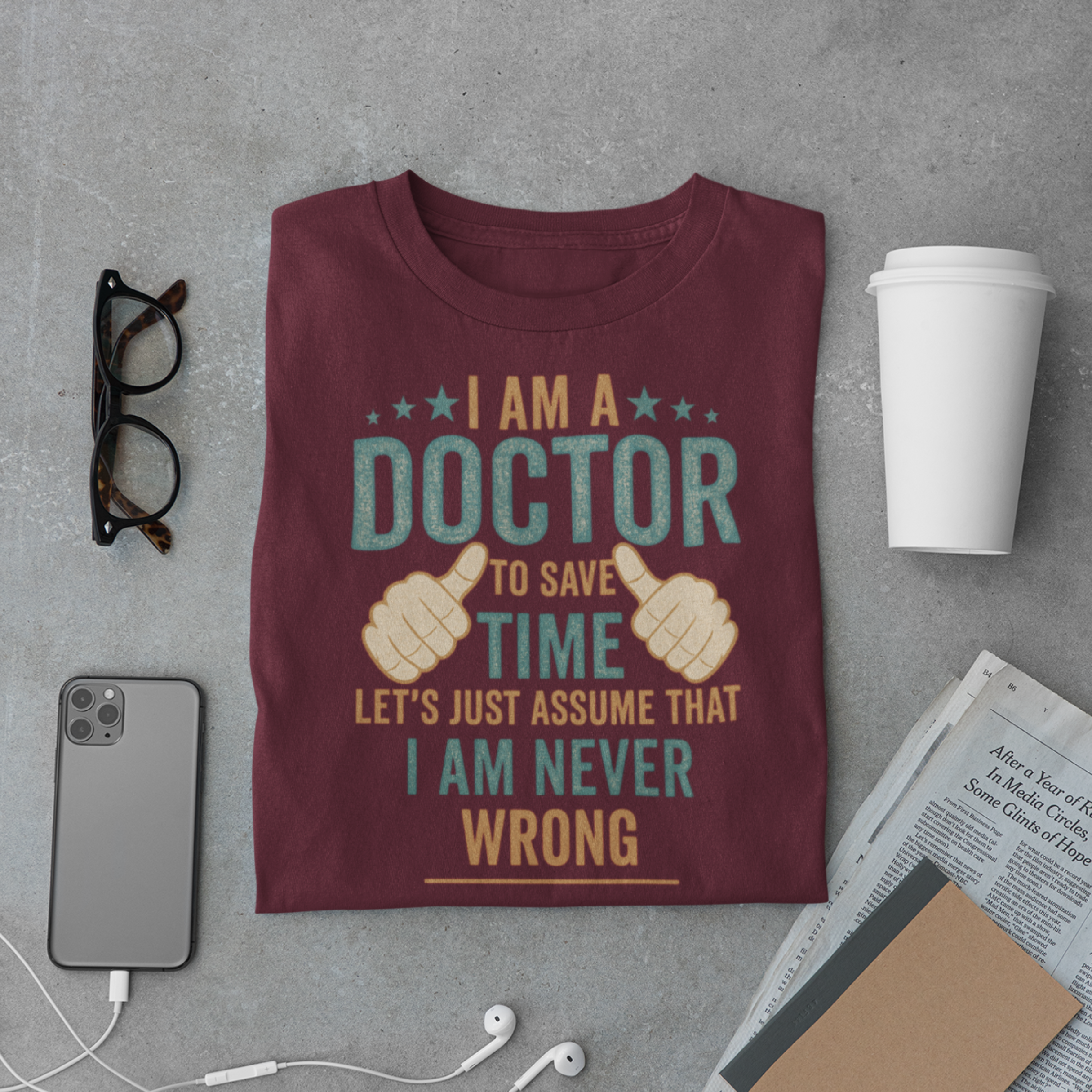 Doctor T-Shirt – I Am Never Wrong Quote