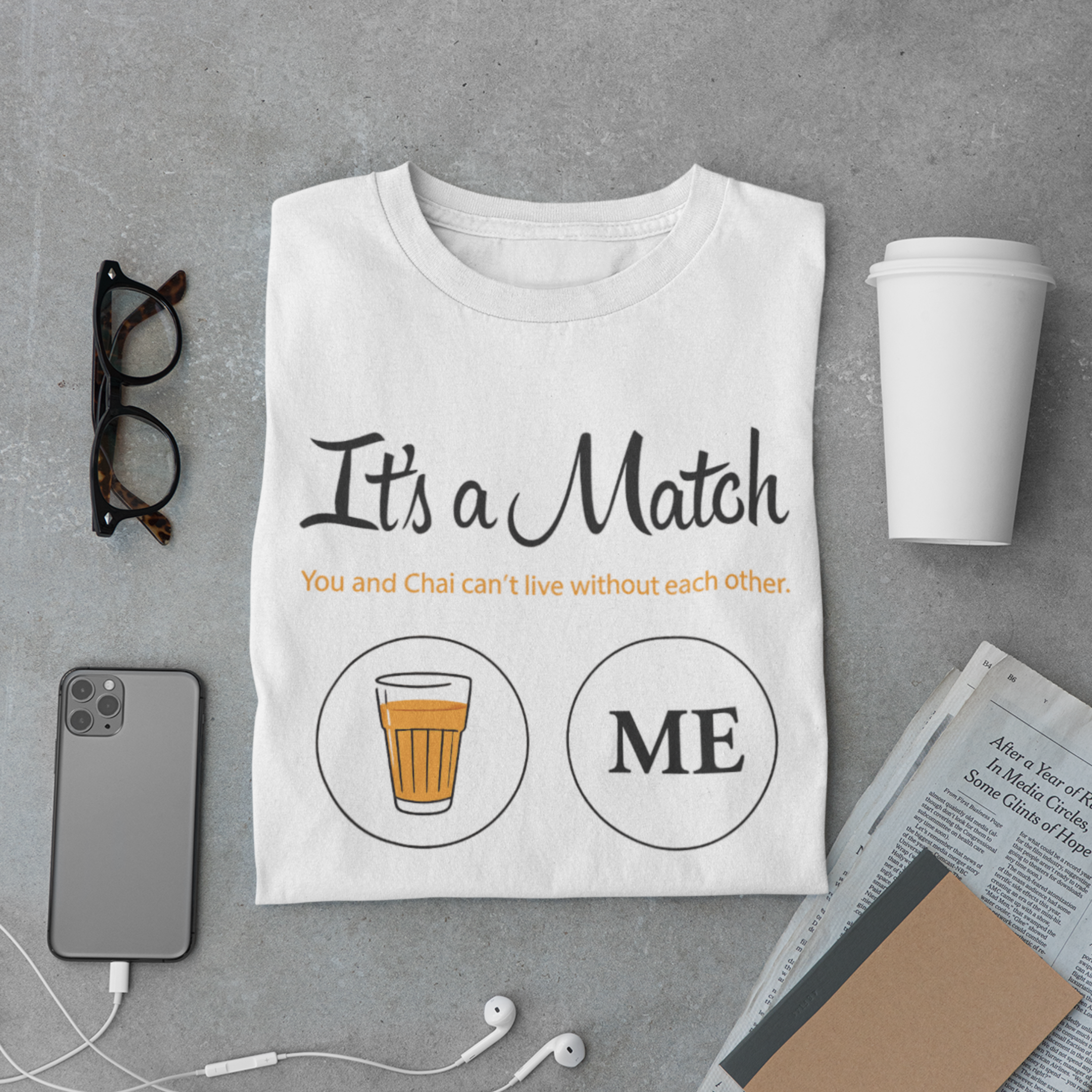 It’s a Match Chai T-Shirt – Funny Tea Lover Desi Chai Graphic Tee