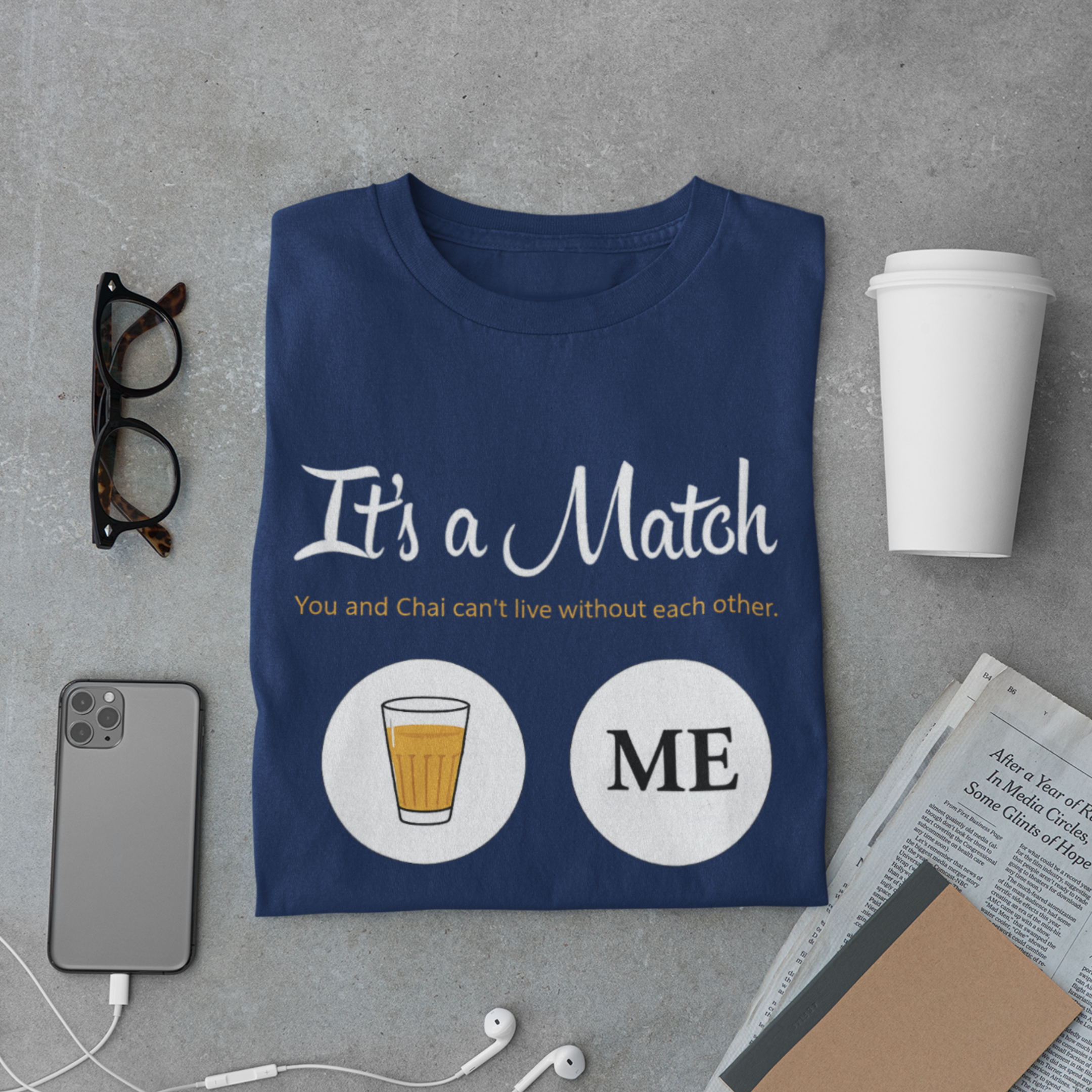 It’s a Match Chai T-Shirt – Funny Tea Lover Desi Chai Graphic Tee