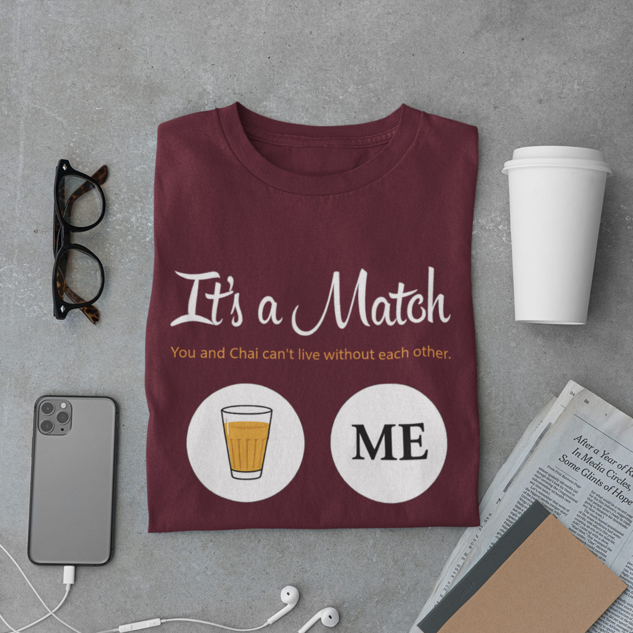 It’s a Match Chai T-Shirt – Funny Tea Lover Desi Chai Graphic Tee