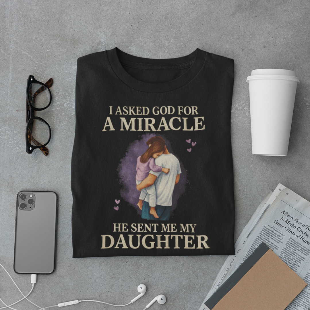 Miracle Daughters T-Shirt – Dad with Two Girls